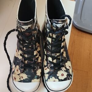 Floral High-Top Women's Sneakers